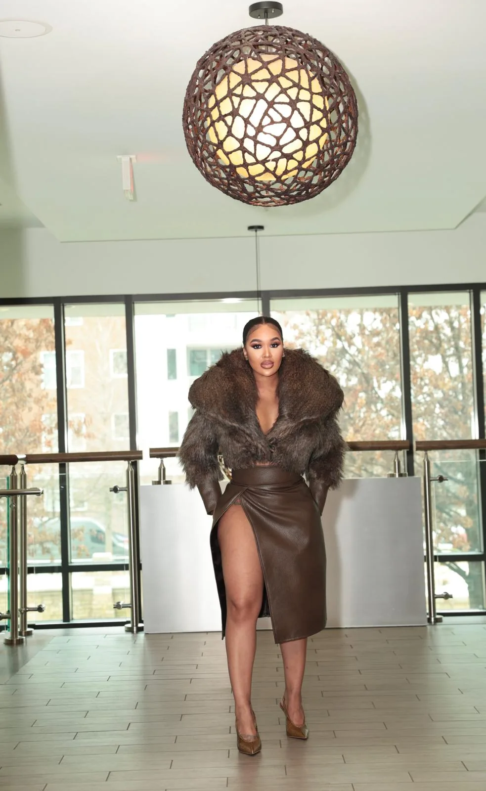 Fur and Leather Skirt Combo