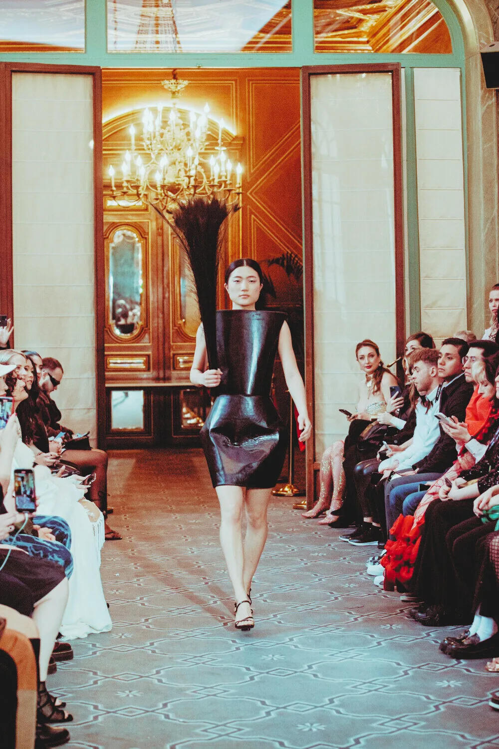 AltheaMink — Noir Leather Column, Paris Runway